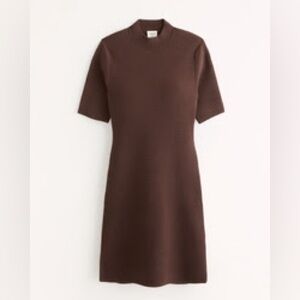 Mock neck mini sweater dress